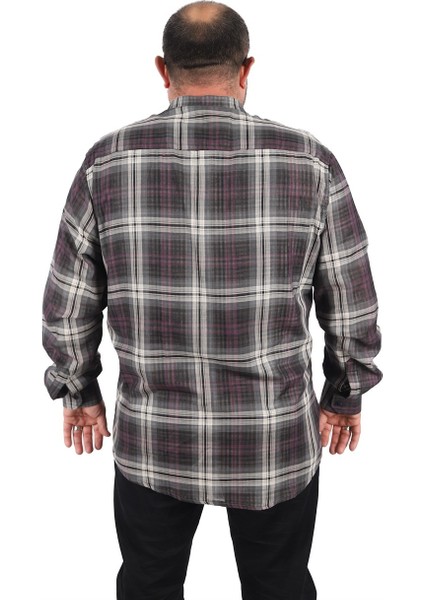 Mocgrande Büyük Beden Erkek Ekoseli Gömlek 23356 Antrasıt fırsatları
