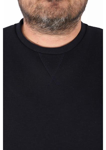 Mocgrande Büyük Beden Sweatshirt V Design 22742 Lacivert fiyatları
