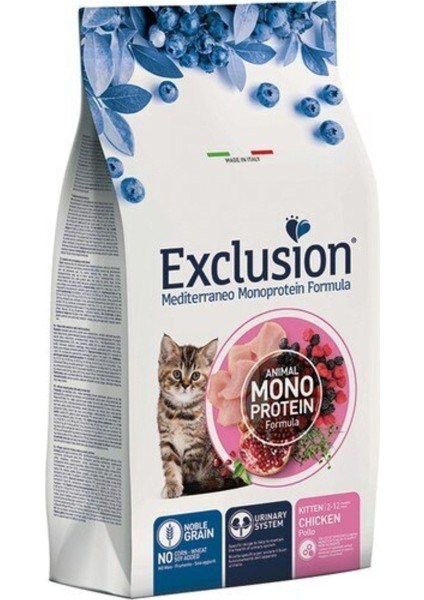 Monoprotein Tavuklu Narlı ve Yaban Mersinli Düşük Tahıllı Yavru Kedi Maması 12KG