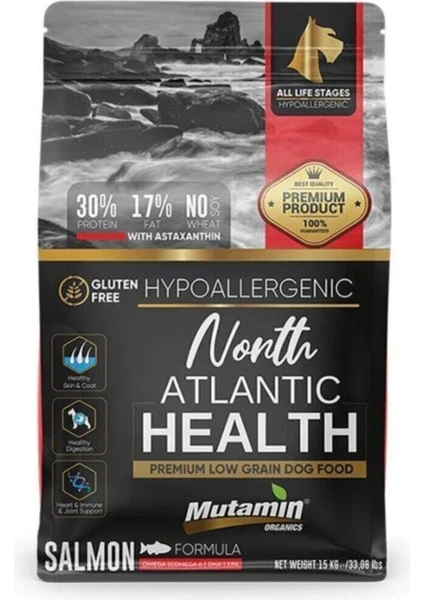 Mutamin Organics Mutamin North Atlantic Health Somonlu Köpek Maması 15 kg Medıum/large