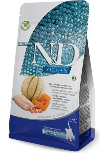 Ocean Morina, Balkabağı Karides & Kavun Kitten 1,5 kg