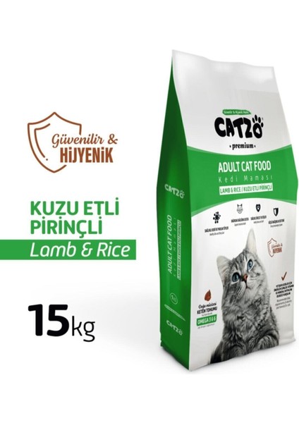 Premium Kuzu Etli - Pirinçli 15KG Kedi Maması