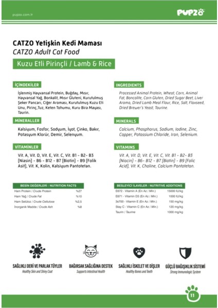 Premium Kuzu Etli - Pirinçli 15KG Kedi Maması