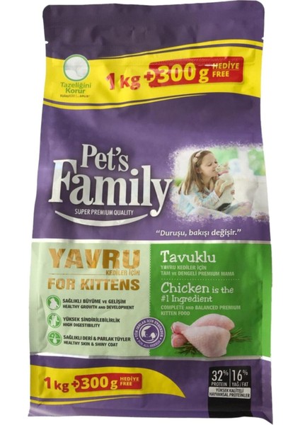 Pets Family Premium Tavuklu Yavru Kedi Maması 1300 G