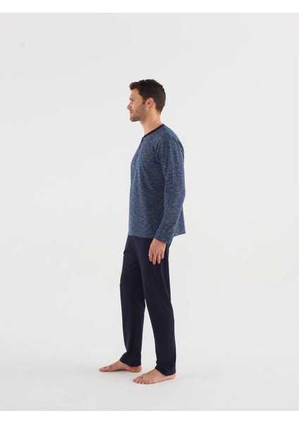 Mod Collectıon Erkek Lacivert Patlı Pijama Takım