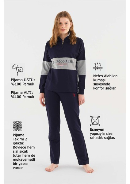 Kadın Lacivert Pijama Takımı