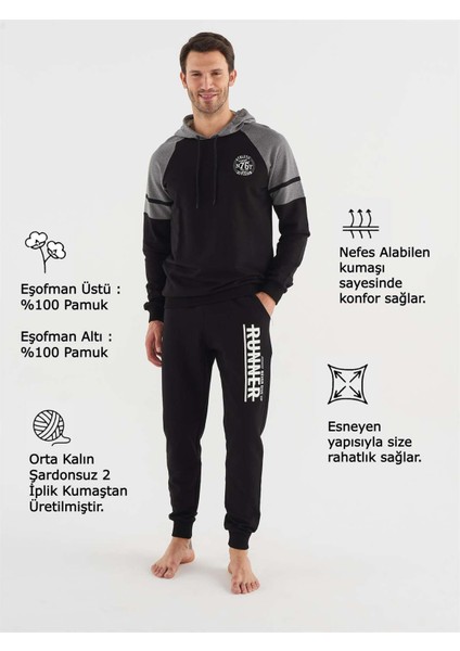 Mod Collectıon Erkek Siyah Eşofman Takım