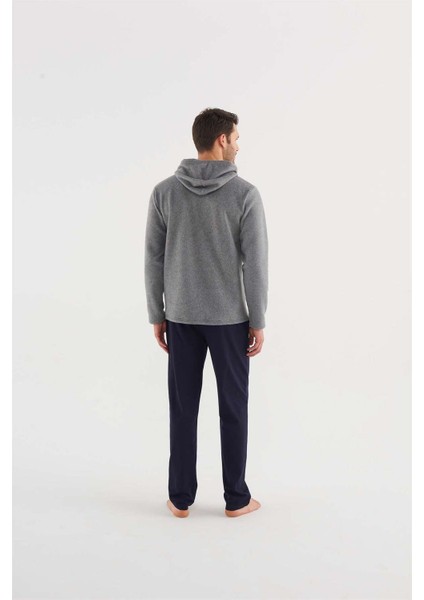 Erkek Gri Melanj Pijama Takımı modelleri