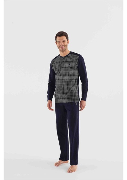 Us18640-S Erkek Uzun Kol Pijama Takımı