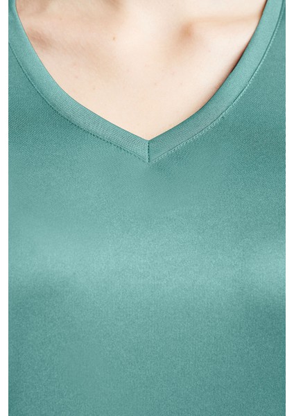 Pastel Yeşil Kadın Kısa Kollu T-Shirt 23S-2208-23B