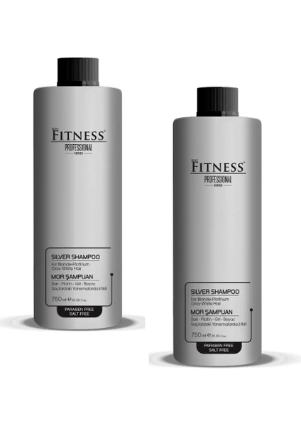 Fitness Professional Renk Eşitleyici Turunculaşma Karşıtı Silver Mor Şampuan Gri Beyaz Sarı Saçlara Uygun 750 Ml X2