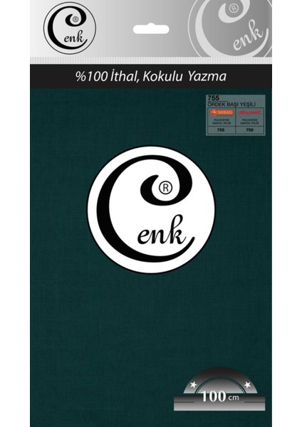 Düz Renk 100 cm Poşetli Yazma - 0301 - 755-ÖRDEK Başı Yeşili-56