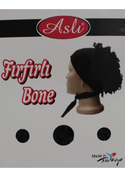 Fırfırlı Penye Bone - Siyah-56