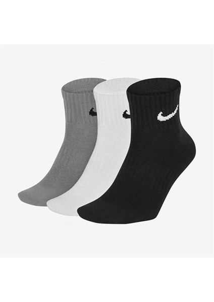 SX7677-964 U Nk Everyday Ltwt Ankle 3pr 3lü Spor Çorap