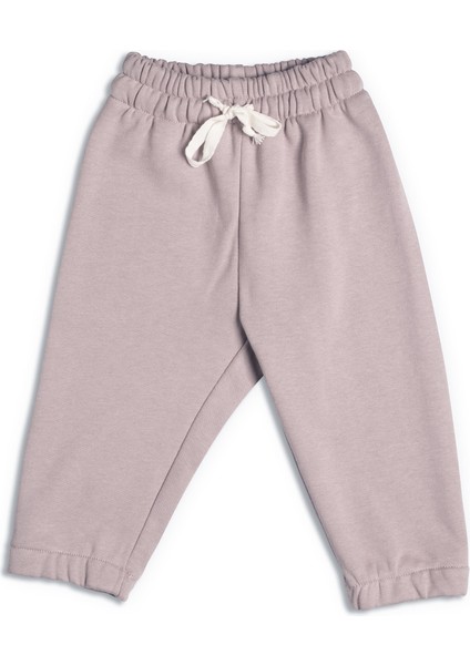 Unisex Bebek Kalın Pamuklu Jogger Pantolon - Pudra