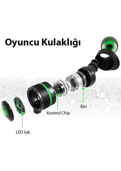 LED Işıklı 3D Ense Tipi Bluetooth Oyuncu Kulaklığı Stereo 3D Ayarlanabilir Gaming Kulaklık