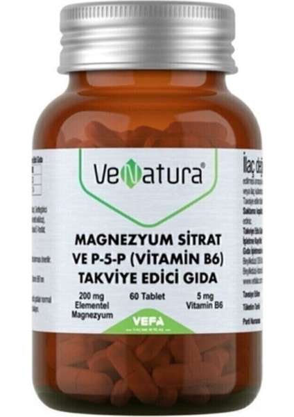 Magnezyum Sitrat P-5-P Vitamin B6 60 Tablet