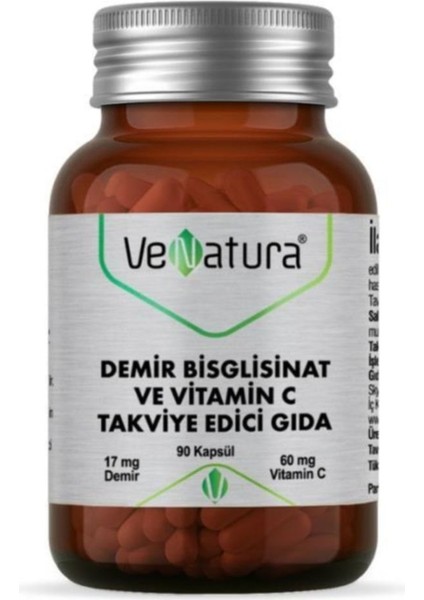 Demir Bisglisinat Ve Vitamin C 90 Kapsül