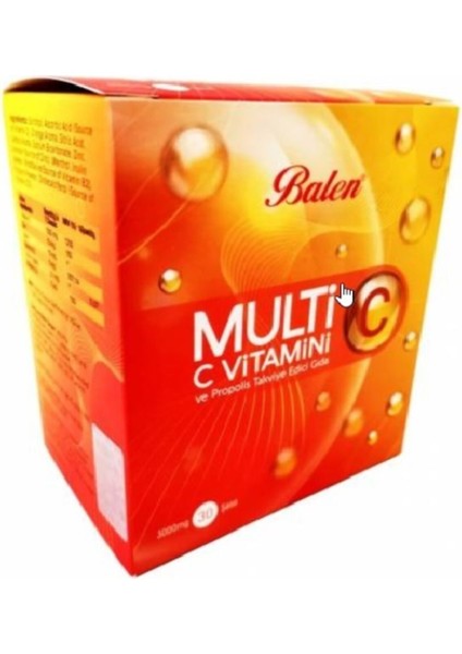 Multi C Vitamini Propolis D3 Ve Çinko 3000mg ( 30 Şase )