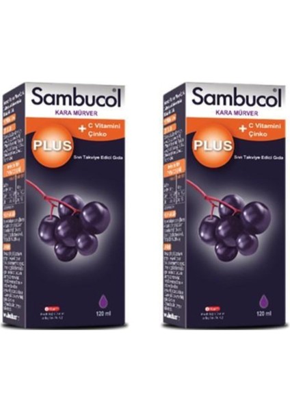 Plus Kara Mürver Özütü + C Vitamini & Çinko 120 Ml 2 Adet