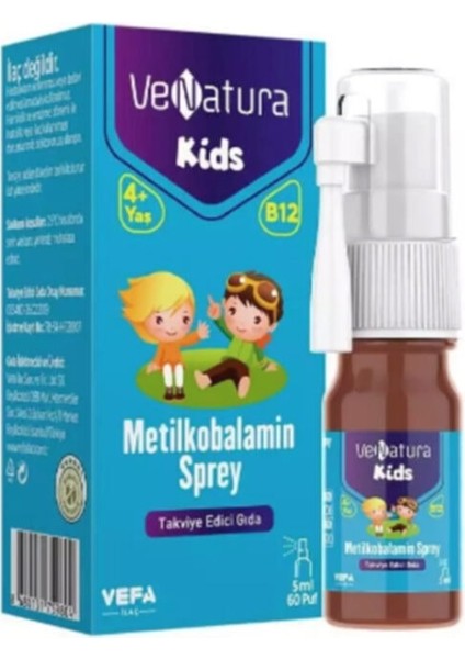 Kids B12 Vitamini (Metilkobalamin) Sprey Takviye Edici Gıda 5 Ml