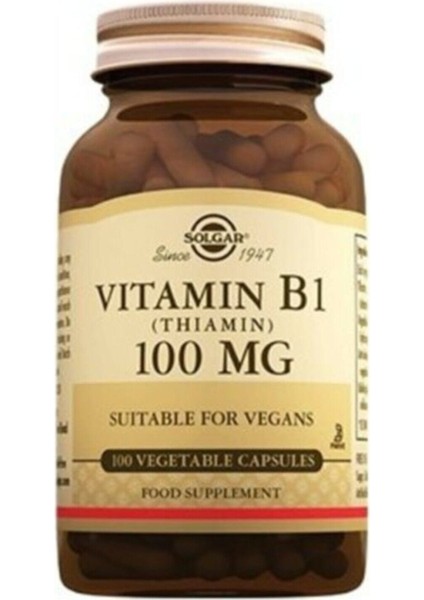 Vitamin B1 Thiamin 100 Mg 100 Kapsül