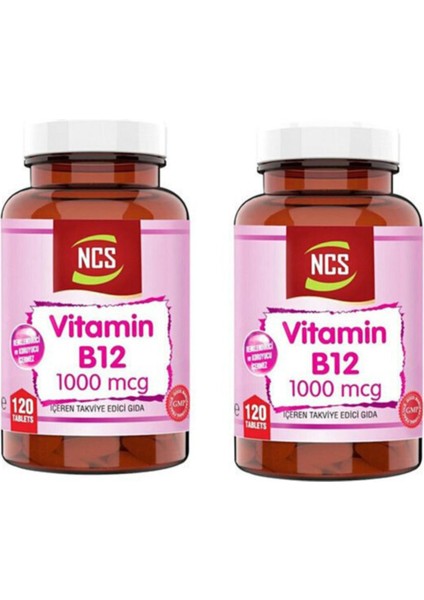 Vitamin B12 Metilkobalamin 1000 Mcg 120 Tablet 2 Kutu