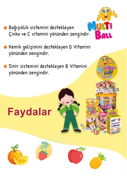 Multi Ball 150 Lik ( 7 Gr X 150 ) Lolıpop Vitamin