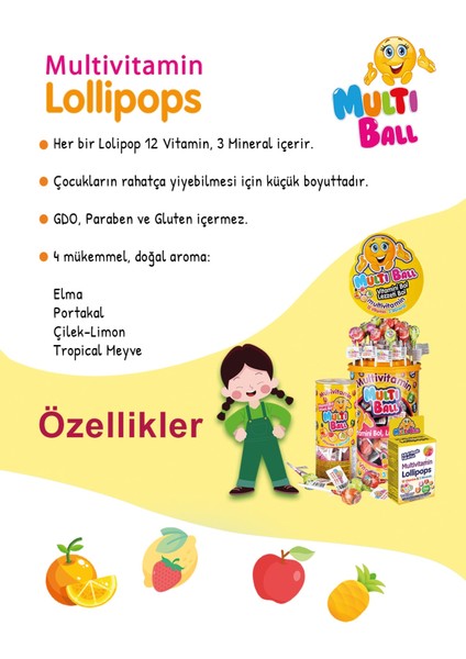 Multi Ball 150 Lik ( 7 Gr X 150 ) Lolıpop Vitamin