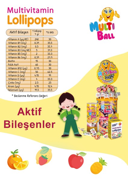 Multi Ball 150 Lik ( 7 Gr X 150 ) Lolıpop Vitamin