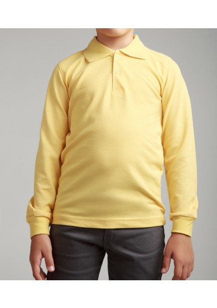 Unisex Çocuk Polo Yaka Uzun Kol Okul T-Shirt fiyatları