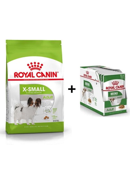 X-Small Küçük Irk Köpek Maması 3 kg + 12 Adet Yaş Mama