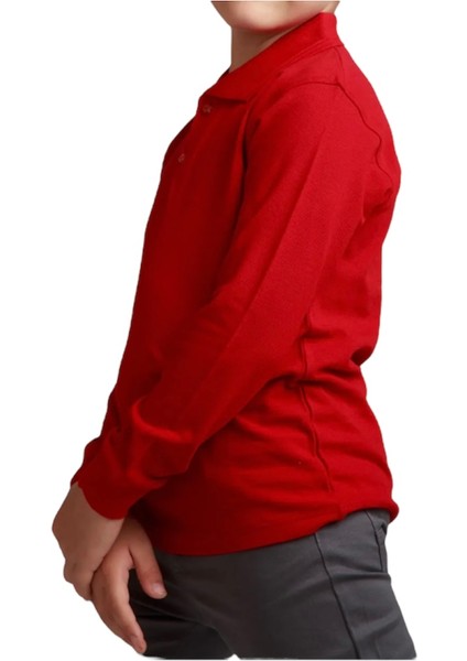 Unisex Çocuk Polo Yaka Uzun Kol Okul T-Shirt fiyatları