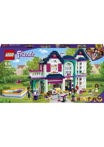 Friends Andrea'nın Aile Evi 41449 Yapım Seti; Mini Bebek Oyun Seti; 6 Yaşında Yaratıcı Çocuklar için Harika bir Hediye (802 Parça) modelleri