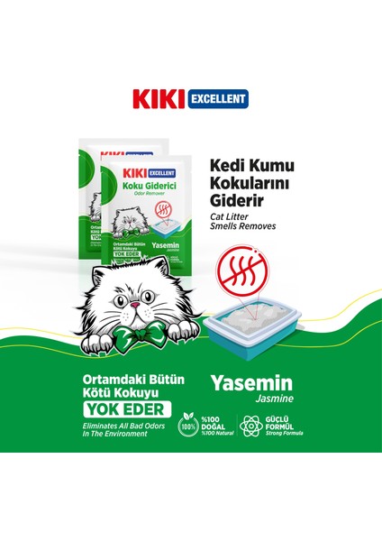 Kiki Excellent Kedi Koku Giderici Yasemin Kokulu 25 Gr. KC204