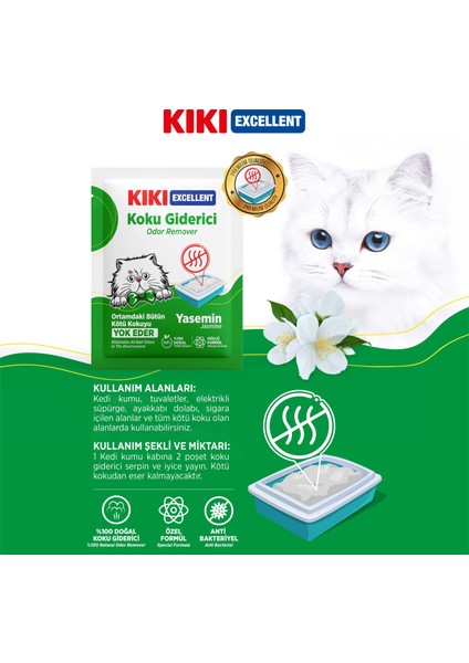 Kiki Excellent Kedi Koku Giderici Yasemin Kokulu 25 Gr. KC204