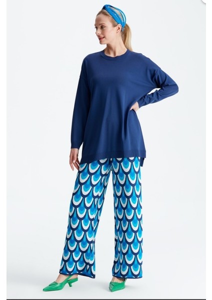 Pantolonu Desenli Rayon Takım Qks 21164 #22-10#