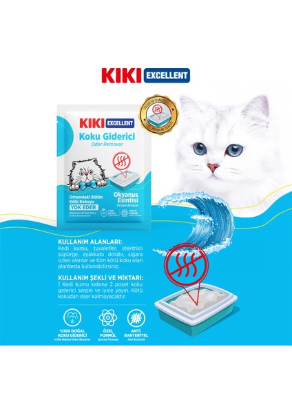 Kiki Excellent Kedi Koku Giderici Okyanus Esintisi 25 Gr. KC202