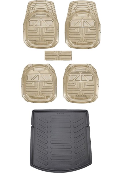 Land Rover Range Rover Evoque 2011-2019 Bej Extra Havuzlu Paspas ve 3D Bagaj Havuzu