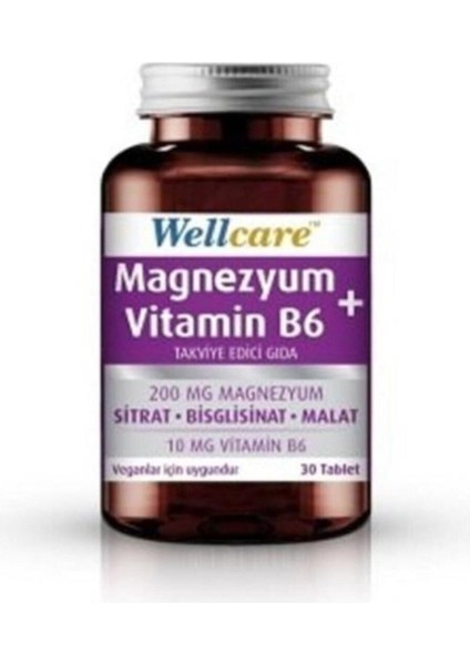 Magnezyum+Vitamin B6 Takviye Edici Gıda 30 Tablet