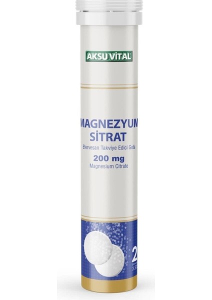 Magnezyum Sitrat Efervesan 20 Tablet