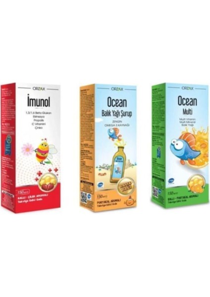 Imunol Ocean Portakal Balık Yağı Şurup+ Multi Şurup+ Imunol Şurup
