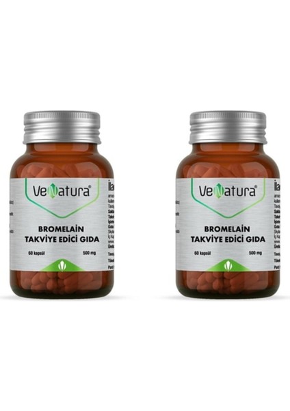 Bromelain Takviye Edici Gıda 60 Kapsül 2 Adet