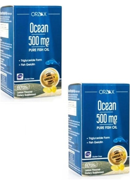 Ocean Ocean 500 Mg Balık Yağı Limon Aromalı 60 Softjel Kapsül*2 Adet