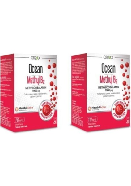 Ocean Methyl B12 Methylcobalamin 10 Ml 2'Li Paket (Miad 03/2022)