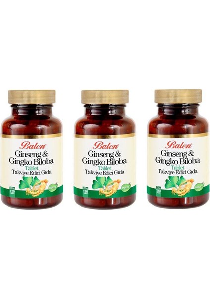Ginseng & Ginkgo Biloba 720 Mg 120 Tablet X 3 Adet