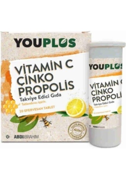 Vıtamin C Ve Çinko Propolis 20 Efervesan Tablet