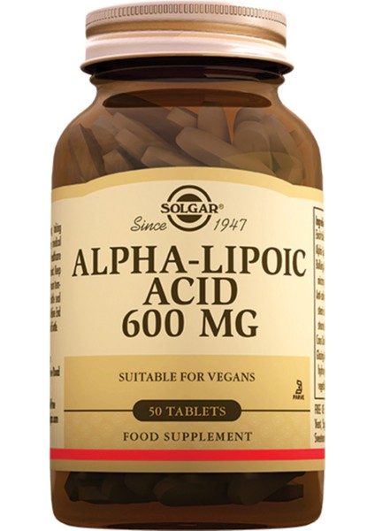 Alpha Lipoic Acid 600 Mg 50 Tablet