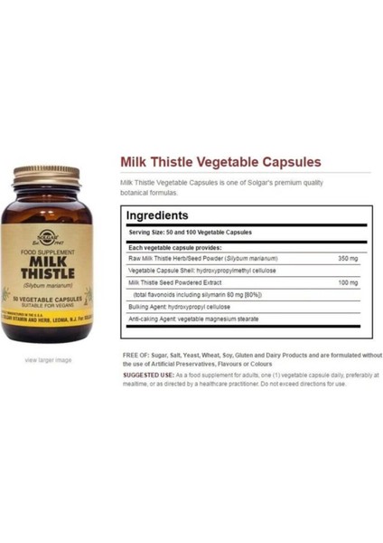 Milk Thistle 50 Kapsül