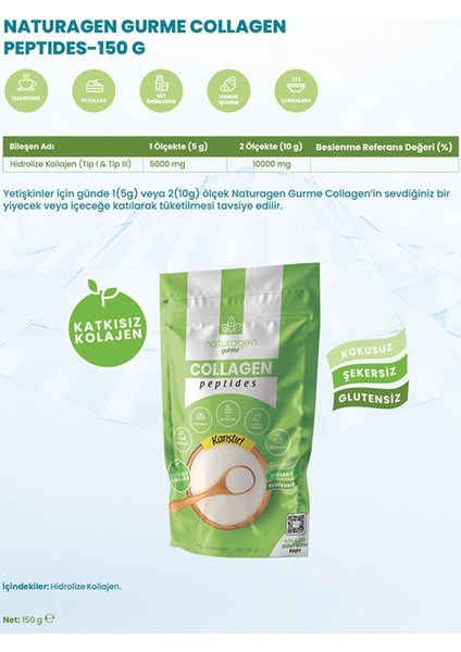 Gurme 100 Saf Collagen Peptides 150 Gr 4 Lü Paket (4x150 Gr)